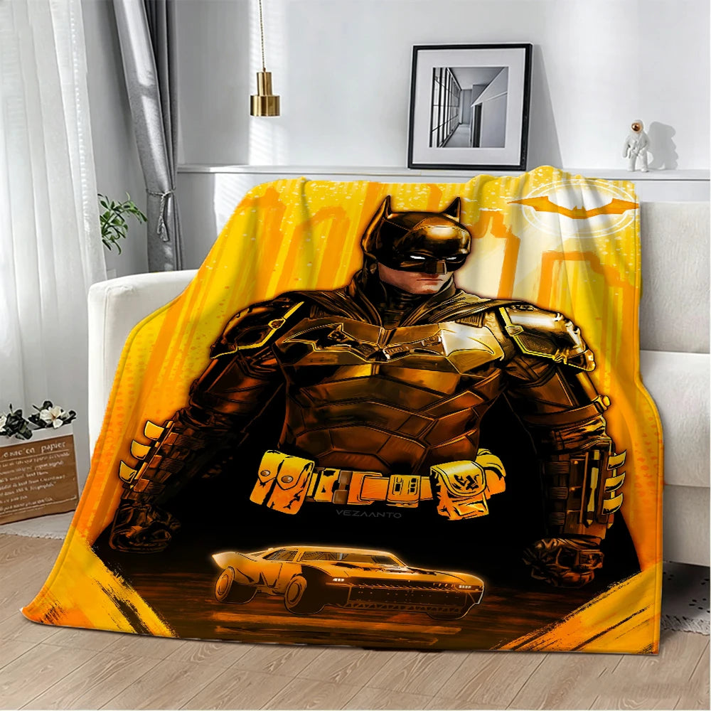 B-Batman Superheroes Flannel Blanket Soft Warm Throw Kids Gift Blanket for Bedroom Living Room Decor Bed Camping Picnic Office