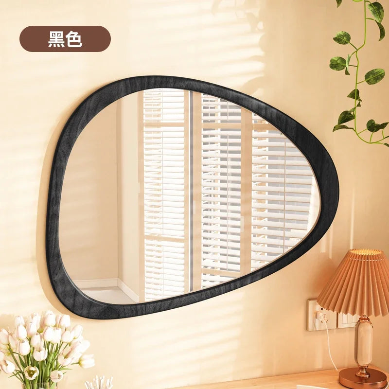 Bathroom Espelhos Home Decorations Irregular Wall Mirror Living Room Decoration Modern Girls Mirror Funky Wooden Asymmetrical