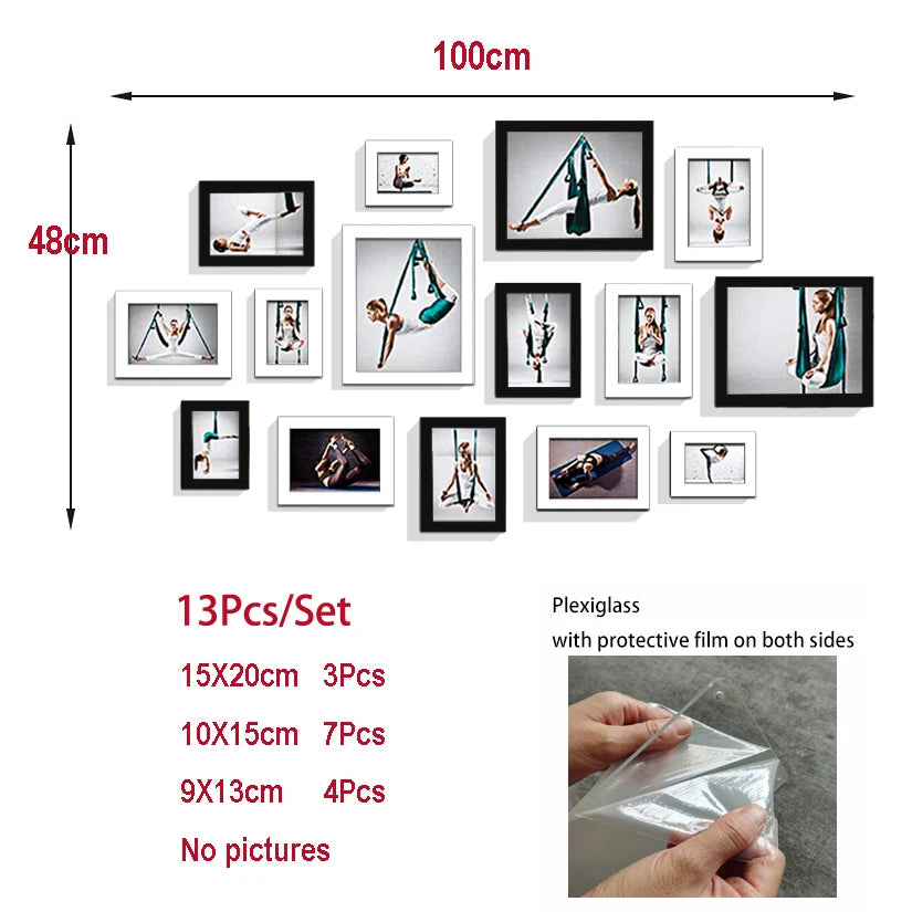 14/19Pcs Photo Frames For Pictures Wall Picture Frame Wooden Frame For Wall Hanging Photo Decor Wedding Party Home Decoration