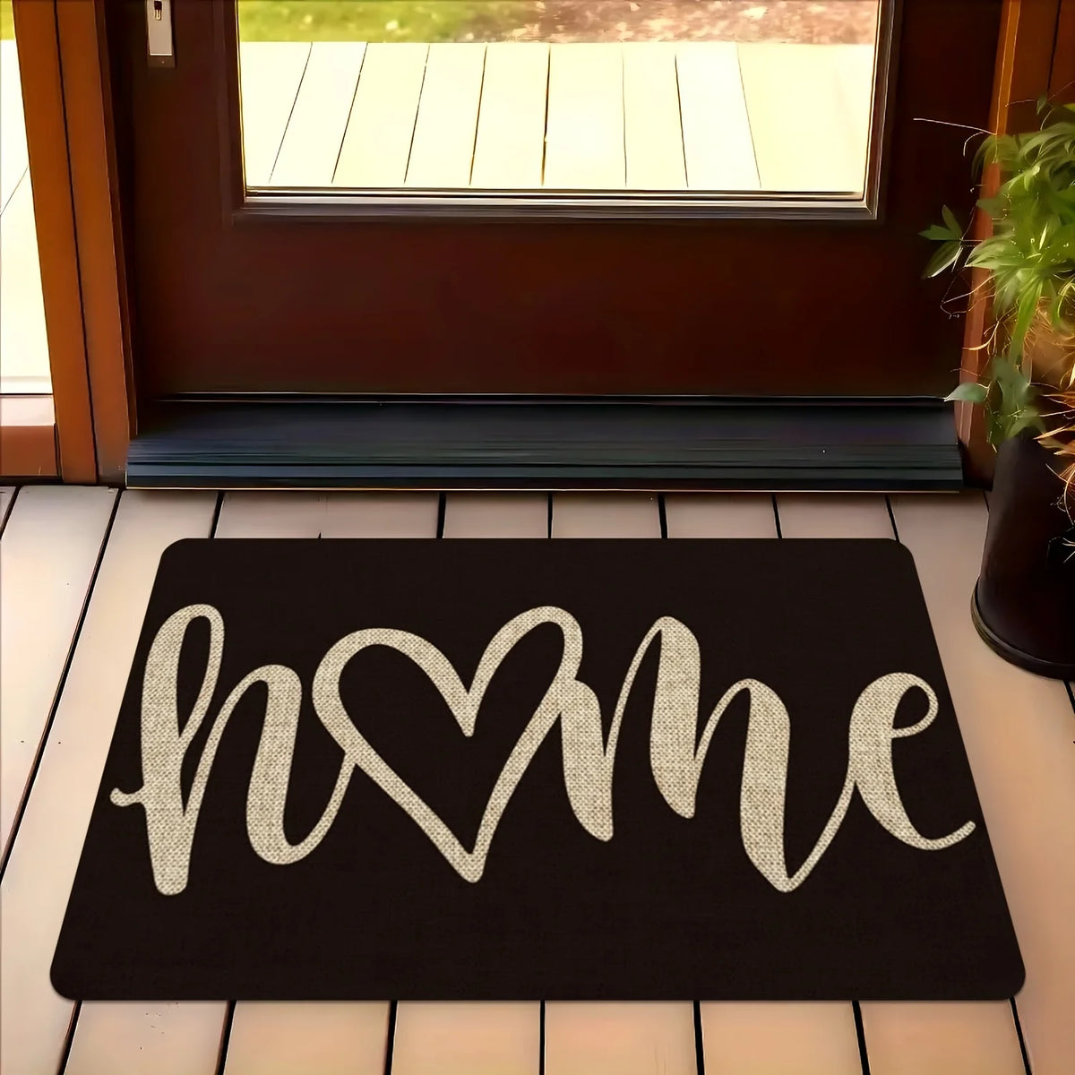 [Washable Doormat] Machine washable welcome doormat with home design pattern-suitable for bathroom, living room bedroom, kitchen