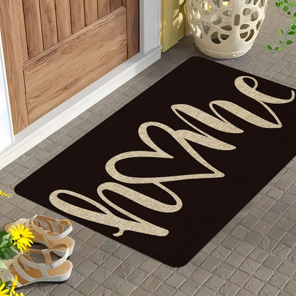 [Washable Doormat] Machine washable welcome doormat with home design pattern-suitable for bathroom, living room bedroom, kitchen
