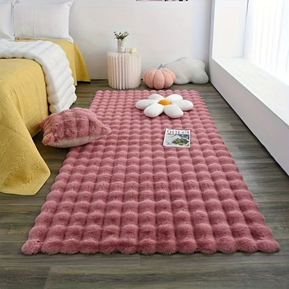 Rabbit Fur Area Rug–Soft Thick Non-Slip Waterproof Machine-Washable for Living Room and Bedroom Decor flooring garage floor