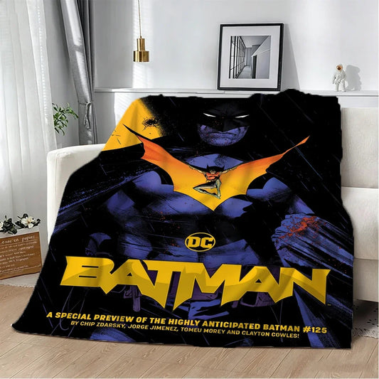 B-Batman Superheroes Flannel Blanket Soft Warm Throw Kids Gift Blanket for Bedroom Living Room Decor Bed Camping Picnic Office
