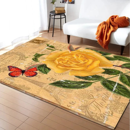 Home Persian Style Area Rug High Abstract Flower Art Carpets for Living Room Bedroom Anti-Slip Floor Mat Kitchen Tapetes De Sala