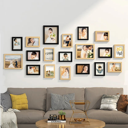 14/19Pcs Photo Frames For Pictures Wall Picture Frame Wooden Frame For Wall Hanging Photo Decor Wedding Party Home Decoration