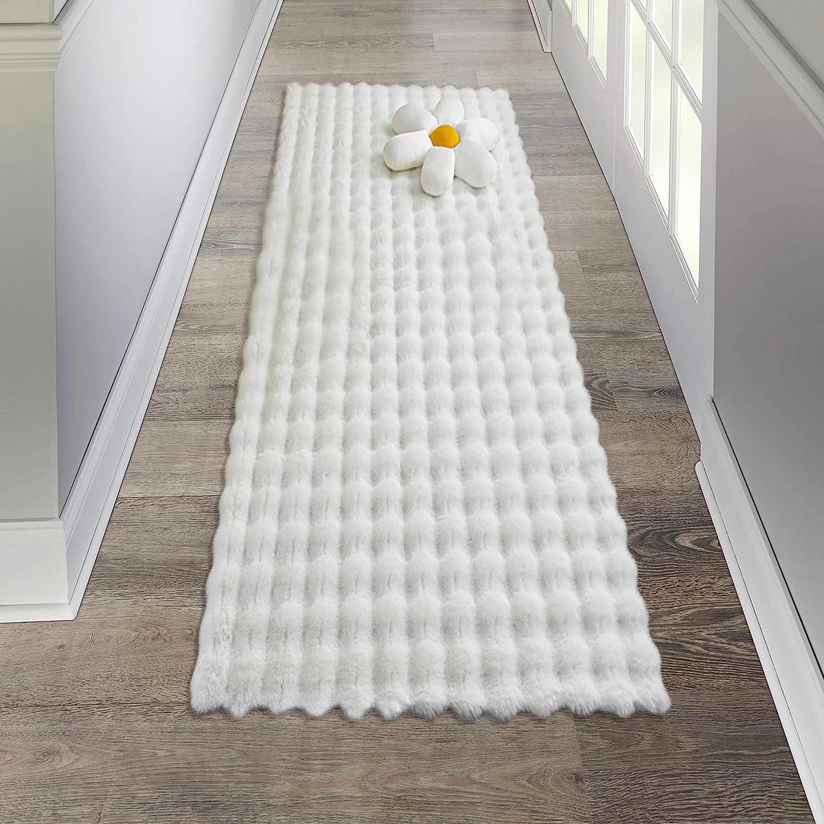 Rabbit Fur Area Rug–Soft Thick Non-Slip Waterproof Machine-Washable for Living Room and Bedroom Decor flooring garage floor