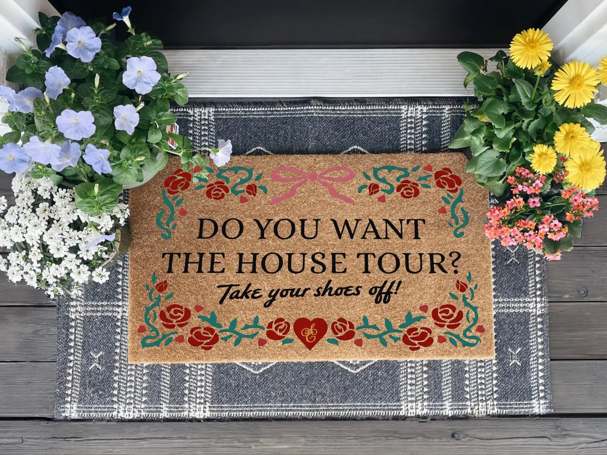 Coir Doormat Do You Want the House Tour Doormat Your Yext Design Welcome Mat Farmhouse Entry Rug Humor Front Door Decor