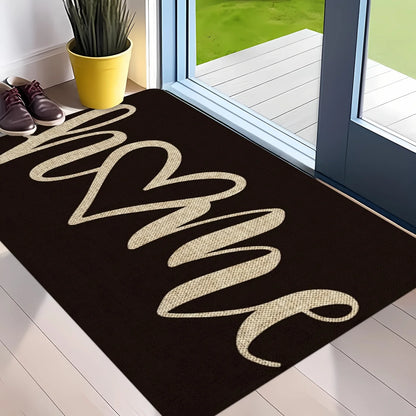 [Washable Doormat] Machine washable welcome doormat with home design pattern-suitable for bathroom, living room bedroom, kitchen