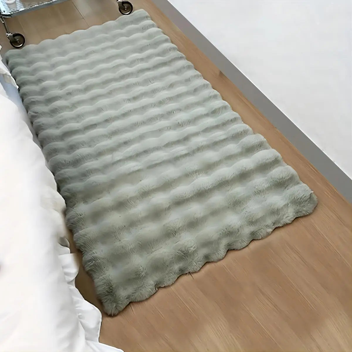 Rabbit Fur Area Rug–Soft Thick Non-Slip Waterproof Machine-Washable for Living Room and Bedroom Decor flooring garage floor
