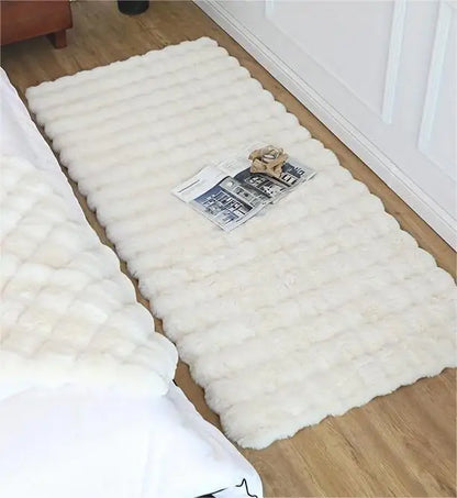 Rabbit Fur Area Rug–Soft Thick Non-Slip Waterproof Machine-Washable for Living Room and Bedroom Decor flooring garage floor