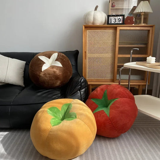 Cushion with Tomato-Shaped Vegetable Mushroom Persimmon Round  Pad for Window Seat for Bedroom Thickened Cute Pillow Cute Pillow