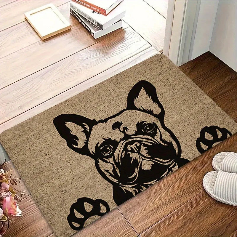 Modern French Bulldog Outdoor Doormat Entrance To A Boutique Coffee Shop Design Studio Foyer Apartment Entrance