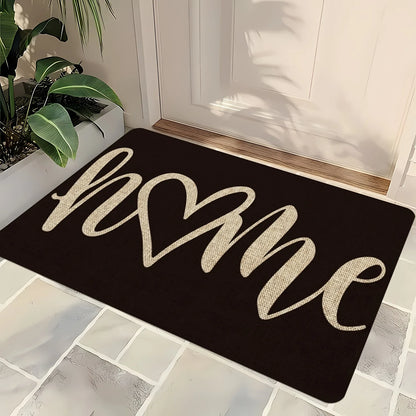 [Washable Doormat] Machine washable welcome doormat with home design pattern-suitable for bathroom, living room bedroom, kitchen