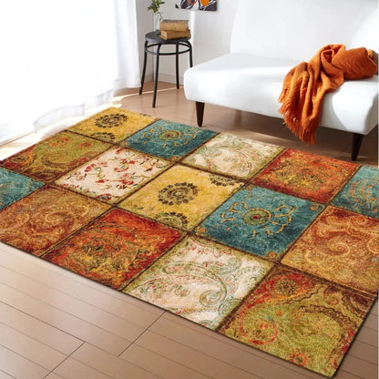 Home Persian Style Area Rug High Abstract Flower Art Carpets for Living Room Bedroom Anti-Slip Floor Mat Kitchen Tapetes De Sala