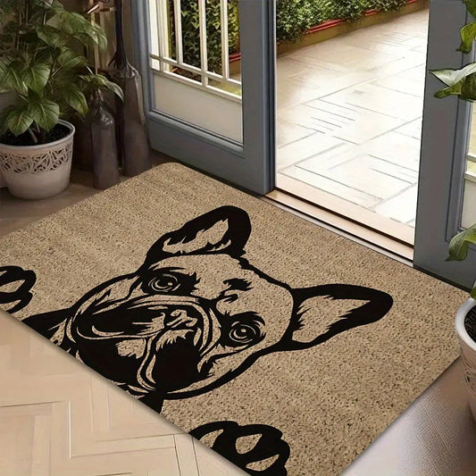 Modern French Bulldog Outdoor Doormat Entrance To A Boutique Coffee Shop Design Studio Foyer Apartment Entrance