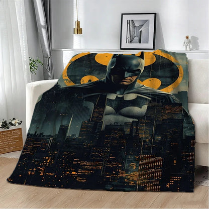 B-Batman Superheroes Flannel Blanket Soft Warm Throw Kids Gift Blanket for Bedroom Living Room Decor Bed Camping Picnic Office