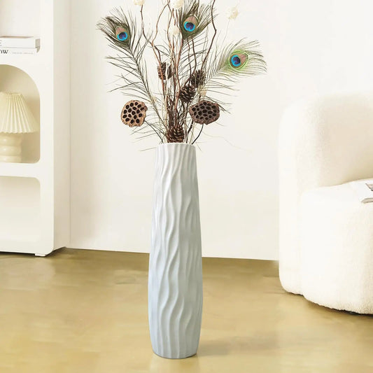 Tall Vases for Floor Textured Standing Decoration Standing Hydroponic Vase for Home Living Room Kitchen Bedroom Dining Entryway