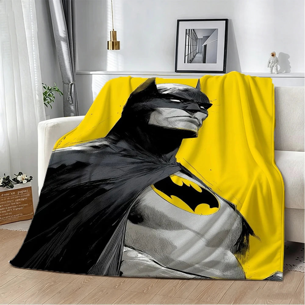 B-Batman Superheroes Flannel Blanket Soft Warm Throw Kids Gift Blanket for Bedroom Living Room Decor Bed Camping Picnic Office