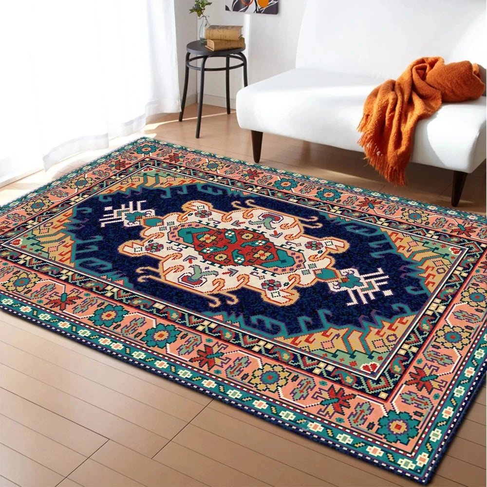 Home Persian Style Area Rug High Abstract Flower Art Carpets for Living Room Bedroom Anti-Slip Floor Mat Kitchen Tapetes De Sala