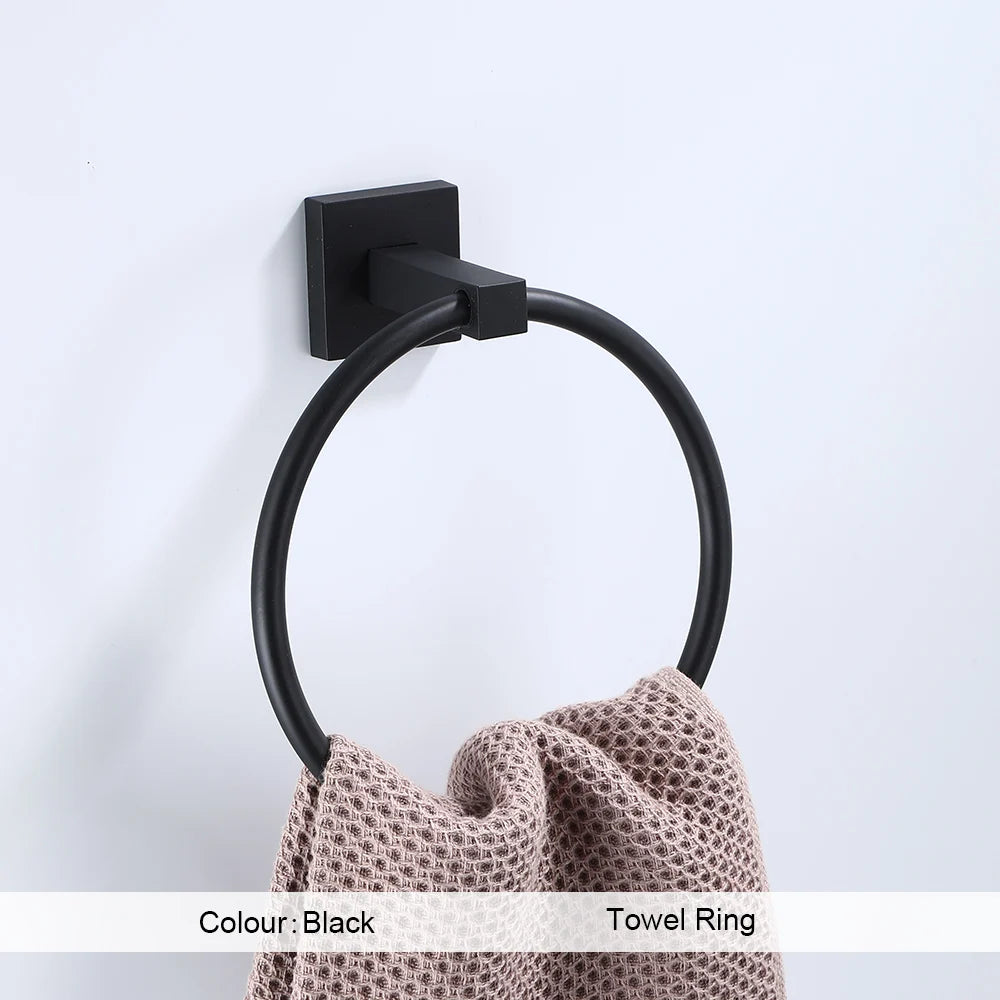Bathroom Hardware Accessories Towel Rack Toilet Paper Dispenser Holder Wall Coat Hooks Towel Rail Ring Roll Hanger Set