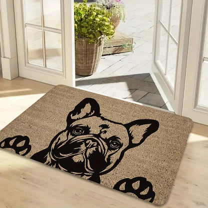 Modern French Bulldog Outdoor Doormat Entrance To A Boutique Coffee Shop Design Studio Foyer Apartment Entrance