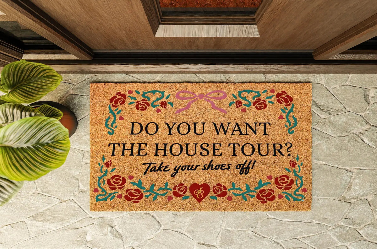 Coir Doormat Do You Want the House Tour Doormat Your Yext Design Welcome Mat Farmhouse Entry Rug Humor Front Door Decor