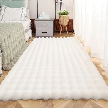Rabbit Fur Area Rug–Soft Thick Non-Slip Waterproof Machine-Washable for Living Room and Bedroom Decor flooring garage floor