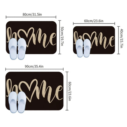 [Washable Doormat] Machine washable welcome doormat with home design pattern-suitable for bathroom, living room bedroom, kitchen