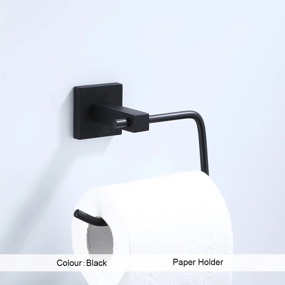 Bathroom Hardware Accessories Towel Rack Toilet Paper Dispenser Holder Wall Coat Hooks Towel Rail Ring Roll Hanger Set